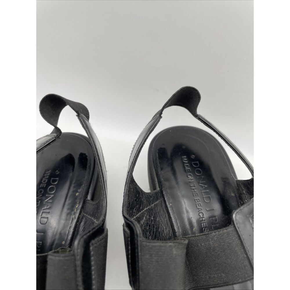 DONALD J‎ PLINER Size 8M Nona Black Leather Open Toe Platform Sandals - Picture 4 of 11